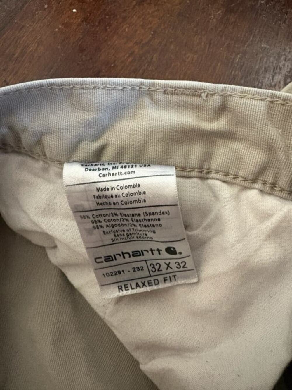Carhartt Relaxed Fit Work Pants 32x32 Khaki Utility Distressed - Picture 5 of 6